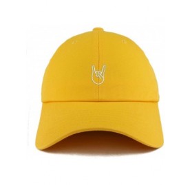 Baseball Caps Rock On Embroidered Low Profile Soft Cotton Dad Hat Cap - Gold - C818D56HDO9 $19.11