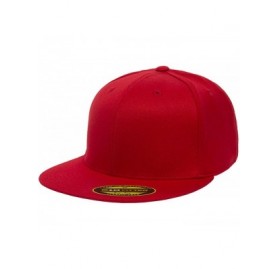 Baseball Caps Yupoong Men's 6-Panel High-Profile Premium Fitted Cap - Red - CN12EXUY18B $12.06
