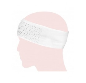 Headbands Simple Sparkling Rhinestone Stretch Headband - 2 Pcs - White - CZ11LEP0FG1 $15.53