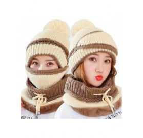 Skullies & Beanies 3 in 1 Warm Thick Knitted Beanie Hat Scarf and Mask Set Slouchy Snow Knit Cap Infinity Scarves for Women -...