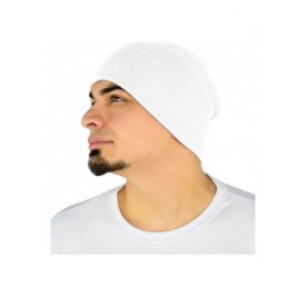 Skullies & Beanies Beanie Hats for Men & Women - Black Watch Cap - Cold Weather Gear - White - CS11Q0NMQCX $13.90