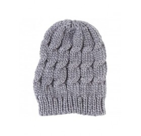 Skullies & Beanies Women's Winter Knit Crochet Knitting Wool Braided Baggy Beanie Ski Hat Cap - Light Grey - CM11QD2AYXD $7.33