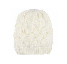 Skullies & Beanies Cable Knit Slouchy Chunky Oversized Soft Warm Winter Beanie Hat - White - CB186Q09Y9A $8.00