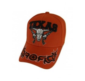 Baseball Caps Texas Skull Guns & Flames Men's Adjustable Baseball Cap - Red - CI1960U2HC0 $10.95