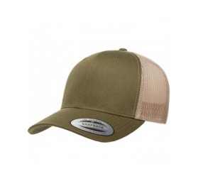 Baseball Caps Yupoong Retro Trucker Custom Hat - Moss/Khaki - C618HO2XH8Y $24.90
