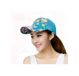 Baseball Caps Cithy Embroidery Cotton Baseball Cap Women Girls Floral Printing Adjustable Snap Back Hip Hop Flat Hat (Red) - ...