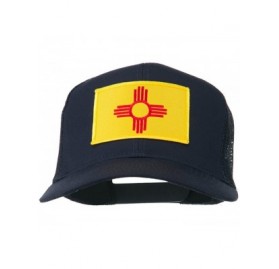 Baseball Caps New Mexico State Flag Patched Mesh Cap - Navy - C011TX74HQV $14.50