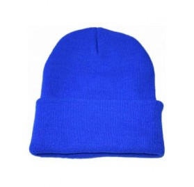 Newsboy Caps Unisex Solid Slouchy Knitting Beanie Warm Cap Ski Hat - Blue - C318EM6QS4K $16.88