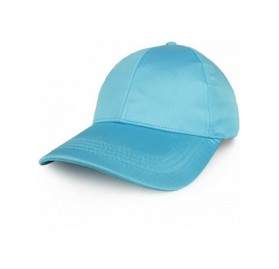 Baseball Caps Plain Adjustable Satin Baseball Cap - Blue - CX188OW40Y7 $9.45