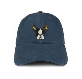 Baseball Caps Boston Terrier Embroidered Brushed Cotton Dad Hat Ball Cap - Navy - CV180D9YTQI $19.73