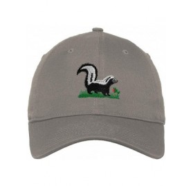 Baseball Caps Custom Low Profile Soft Hat Skunk A Embroidery Animal Name Cotton Dad Hat - Light Grey - CQ18QRCN3CU $17.80