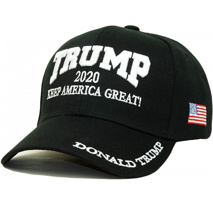 Baseball Caps Trump 2020 Keep America Great Embroidery Campaign Hat USA Baseball Cap - Black - CL18D5ML2S4 $12.87