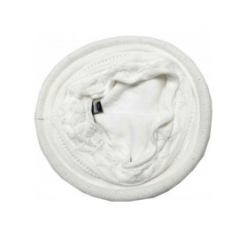Berets Cotton Knit Pointelle Beret Topper - White - CJ18YAI49UZ $35.18