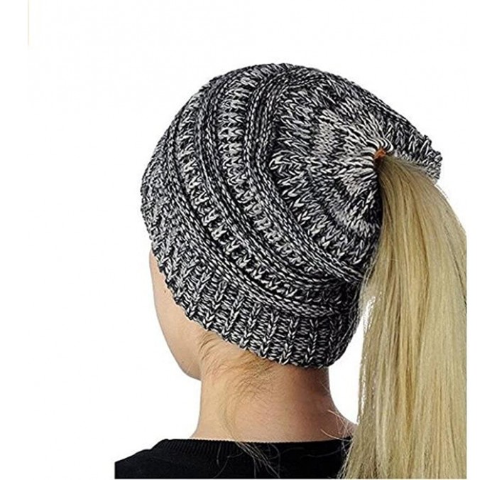 Skullies & Beanies Womens Winter Hats Warm Knitted Horsetail Lady Wool hat - 1 - CV1898YA6A0 $10.62