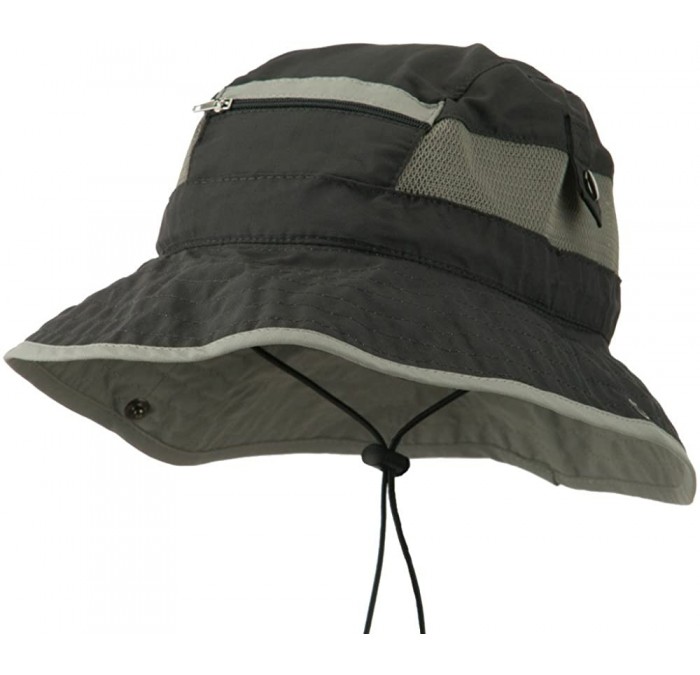 Sun Hats UV 50+ Side Snap Talson Sun Bucket Hat - Charcoal - CC122KLDXRP $79.10