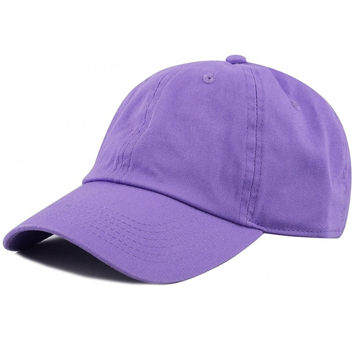 Baseball Caps Baseball Caps Dad Hats 100% Cotton Polo Style Plain Blank Adjustable Size - Lavender - CZ18EZDYC6C $9.62