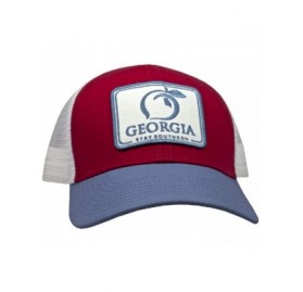 Baseball Caps Georgia Patch Trucker Hat - Burgundy - C218KREEYGL $33.01