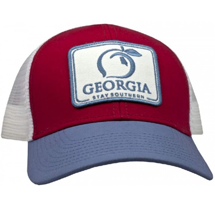 Baseball Caps Georgia Patch Trucker Hat - Burgundy - C218KREEYGL $54.53