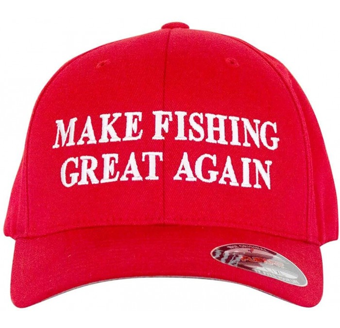 Baseball Caps Make Fishing Great Again Flexfit Hat - Classic Flexfit Premium Hat 6277 - CX19224ROZZ $23.64