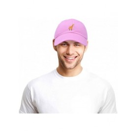 Baseball Caps Giraffe Baseball Cap Soft Cotton Dad Hat Custom Embroidered - Light Pink - CX180YWA6IK $13.96