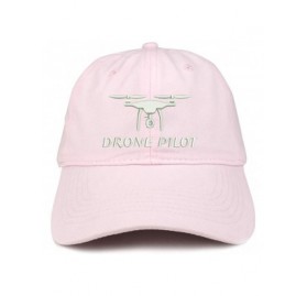Baseball Caps Drone Pilot Embroidered Soft Crown 100% Brushed Cotton Cap - Lt-pink - CN18S23HYD5 $21.13
