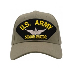 Baseball Caps US Army Senior Aviator Hat/Ballcap Adjustable One Size Fits Most - Tan/Khaki - C518ISAECGL $21.91