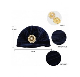 Skullies & Beanies Women's 20S Gatsby Turban Hat Noble Ruffle Glitter Pleated Stretch Head Wraps Chemo Cap - C-green - CT196S...