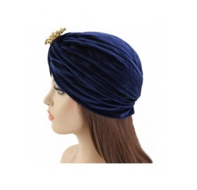 Skullies & Beanies Women's 20S Gatsby Turban Hat Noble Ruffle Glitter Pleated Stretch Head Wraps Chemo Cap - C-green - CT196S...