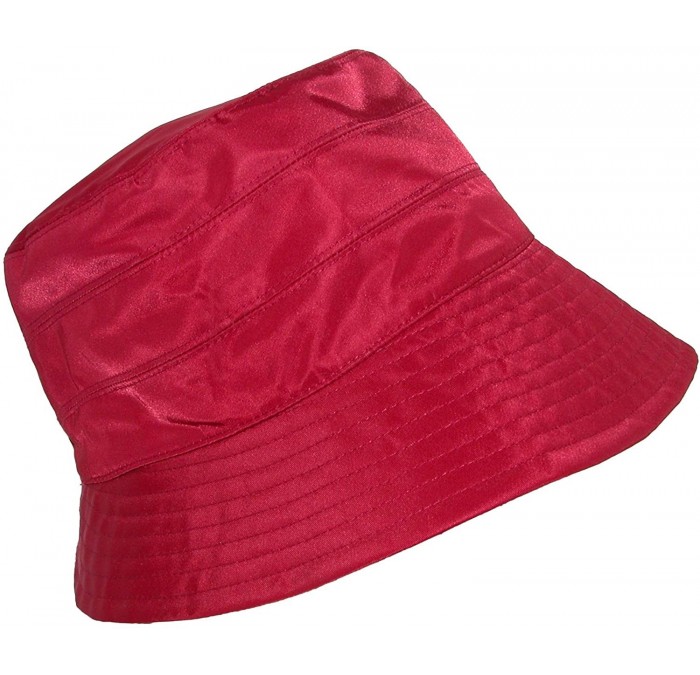 Bucket Hats Women's Adjustable Nylon Water Repellent Lined Rain Hat - Wine - CX185080X6M $33.85