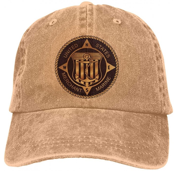 Baseball Caps Merchant Marine Bronze Denim Hats Baseball Cap Dad Hat - Natural - CE18Z7X7X6Z $23.12
