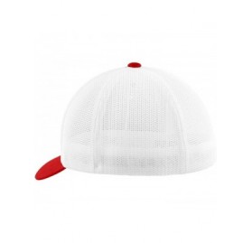 Baseball Caps Men's Flexfit Mesh Back Cap - True Red/White - CT11DJAJGK9 $11.45