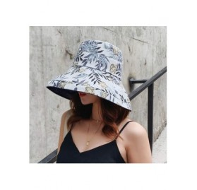 Sun Hats Women Reversible Bucket Hat UV Sun Protection Wide Brim Foldable Floppy Bucket Hat - 2floral-navy Blue - CU18RWYHCNO...