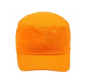 Baseball Caps Cadet Army Cap - Military Cotton Hat - Orange - CJ12GW5UUWV $11.28
