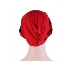 Skullies & Beanies Chemo Cancer Head Hat Cap Ethnic Bohemia Pre-Tied Twisted Braid Hair Cover Wrap Turban Headwear - CV192EMQ...