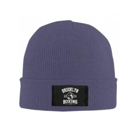 Skullies & Beanies Brooklyn Boxing Club Men Women Knitted Hat Winter Warm Beanie Cap - Navy - CH18NCLX05A $36.91