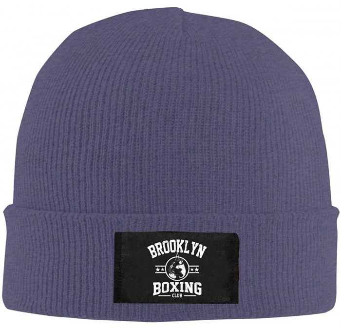 Skullies & Beanies Brooklyn Boxing Club Men Women Knitted Hat Winter Warm Beanie Cap - Navy - CH18NCLX05A $19.19