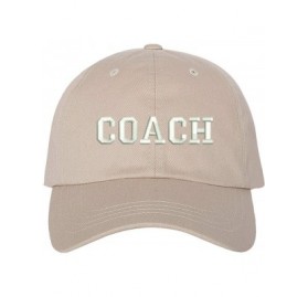 Baseball Caps Coach Dad Hat - Stone - CA18UL4NHI3 $22.19