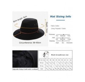Sun Hats Packable Unisex Fishing Sun Hat Outdoor Safari Panama SPF 50 Travel for Men Women 56-61cm - Black_00706 - C218ORQMAE...