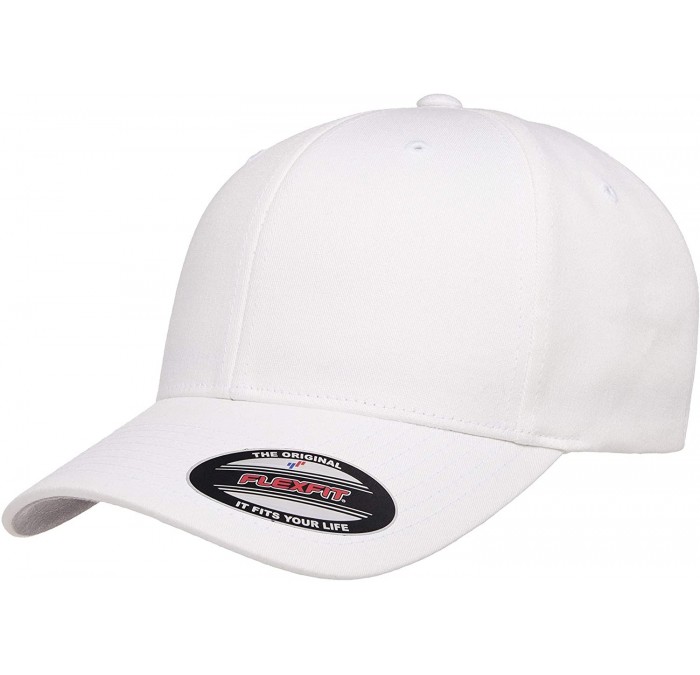 Baseball Caps Cotton Twill Fitted Cap - White - CG19085H5CO $26.09