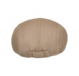 Newsboy Caps Beret Cap Men's Breathable Master Hat Classic Flat Mesh Newsboy Collection Hat - Khaki - C218W7HY46G $9.02