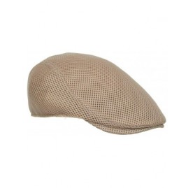 Newsboy Caps Beret Cap Men's Breathable Master Hat Classic Flat Mesh Newsboy Collection Hat - Khaki - C218W7HY46G $9.02