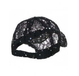 Baseball Caps Women's Lace Sequin Casual Bling UV Protection Vented Baseball Cap - Black - C912HLW5IJJ $10.61