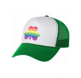 Baseball Caps St.Patrick's Lucky Charm Rainbow Clover Gay Love Trucker Hat Mesh Cap - Wow Pink/White - CJ189QMQ9YI $14.81
