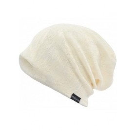 Skullies & Beanies Mens Slouch Beanie Skull Cap Thin Summer Hat - Thin Cream - CG18E2LROU9 $12.88