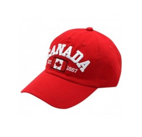 Baseball Caps 1867 Baseball Cap-Unisex Canada Flag Print Ball Cap Cotton Comfy Hat Outdoor Dad Hat - Red - CI18W2Q77LU $7.49