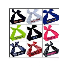 Headbands Tie Back Sport Headband with Your Custom Team Name or Text in Vinyl - Red - C612M1O9RLR $22.99