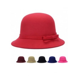 Skullies & Beanies Modern Witch Hat Women Wide Brim Spire Knitted Cap Halloween Cosplay Felt Hat Flat Wool Costume - Top-red ...