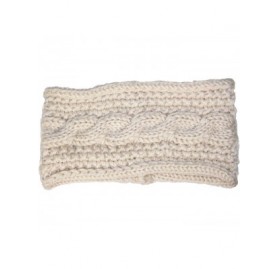 Cold Weather Headbands Womens Rib Stitch Cable Knit Circle Headband/Warmer (One Size) - Beige - CK12NBAEVI8 $12.31