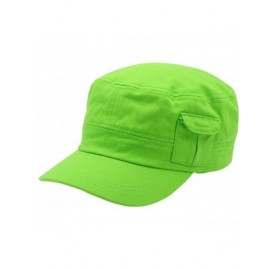 Baseball Caps Cadet Army Cap - Military Cotton Hat - Lime2 - C512GW5UUVH $12.02