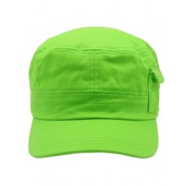 Baseball Caps Cadet Army Cap - Military Cotton Hat - Lime2 - C512GW5UUVH $12.02